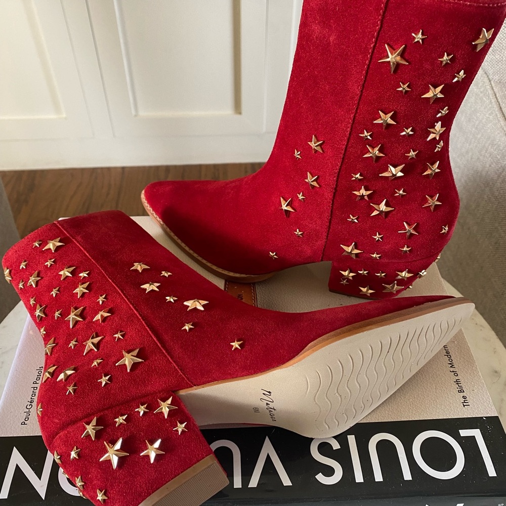 Matisse Red Star Studded Suede Caty Kate Limited Edition Boot NEW in Box!! - Picture 4 of 4